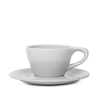 Lino Double Cappuccino Cup & Saucer, Light Gray