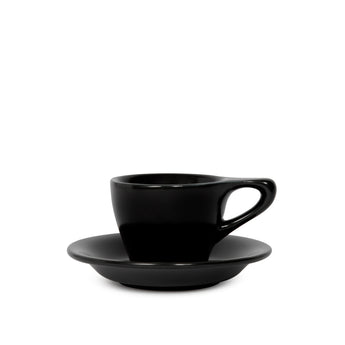 Lino Espresso Cup & Saucer, Matte Black
