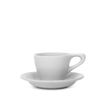 Lino Espresso Cup & Saucer, Light Gray