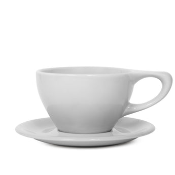 Lino Small Latte Cup & Saucer, Light Gray