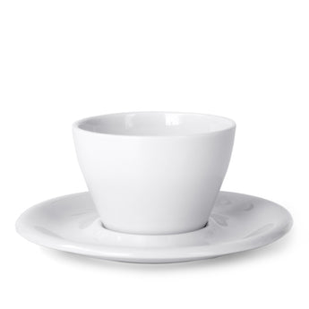 Meno Double Cappuccino Cup & Saucer, White