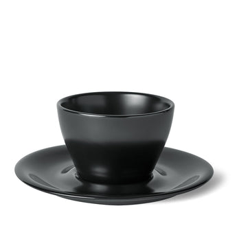 Meno Single Cappuccino Cup & Saucer, Matte Black