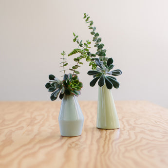 Lino Vases, Green - Set of two