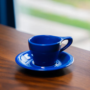 Lino Espresso Cup & Saucer, Indigo