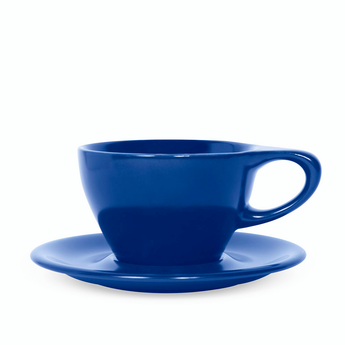 Lino Small Latte Cup & Saucer, Indigo