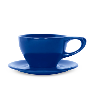 Lino Large Latte Cup & Saucer, Indigo