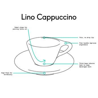 Lino Single Cappuccino Cup & Saucer, Indigo