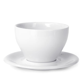 Meno Large Latte Cup & Saucer, White