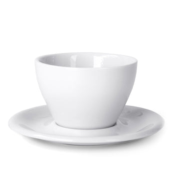 Meno Small Latte Cup & Saucer, White