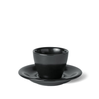 Meno Espresso Cup & Saucer, Matte Black
