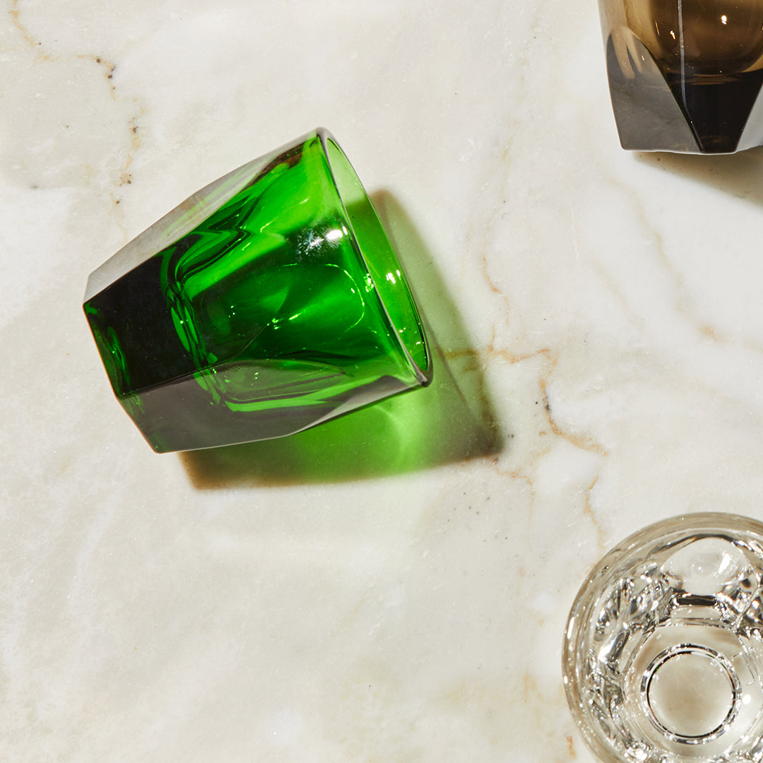 Vero Cortado Glass, Emerald