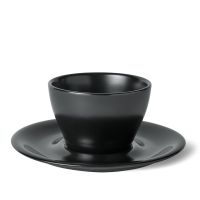 Meno Double Cappuccino Cup/Saucer, Matte Black