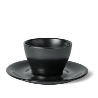 Meno Single Cappuccino Cup/Saucer, Matte Black