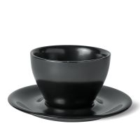 Meno Small Latte Cup/ Saucer, Matte Black